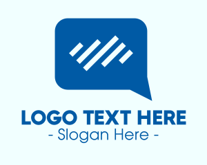 Talking - Blue Bars Chat App logo design