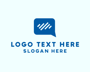 Communication - Blue Bars Chat App logo design
