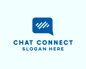 Blue Bars Chat App logo design