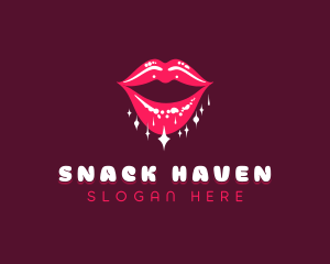 Shiny Mouth Lips logo design