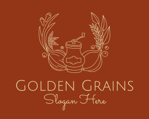 Grains - Natural Spices Grinder logo design