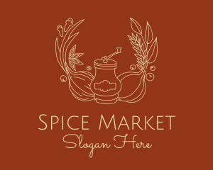 Natural Spices Grinder logo design