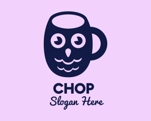 Cafe - Purple Owl Mug logo design
