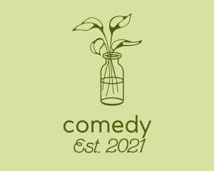 Gardener - Green Plant Vase Line logo design