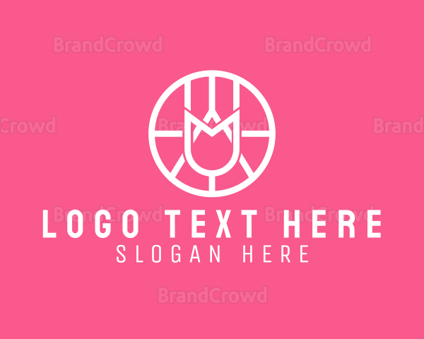 Geometric Tulip Badge Logo