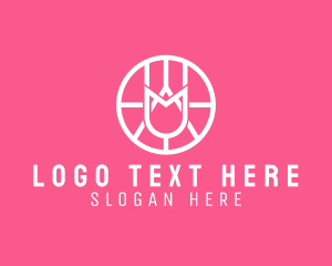 Minimalist - Geometric Tulip Badge logo design