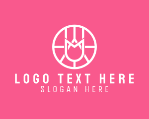 Geometric Tulip Badge Logo