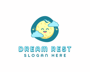 Nap - Cute Happy Moon logo design