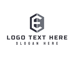 Geometric - Letter E Construction Startup logo design