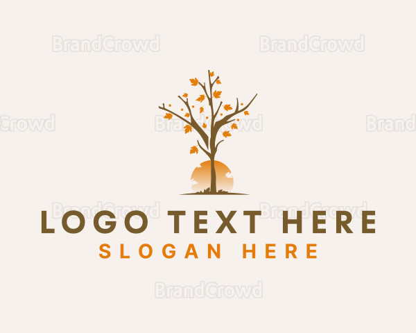 Autumn Leaves Tree Logo