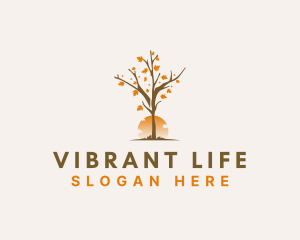 Autumn Leaves Tree logo design