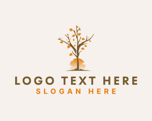 Autumn Leaves Tree Logo