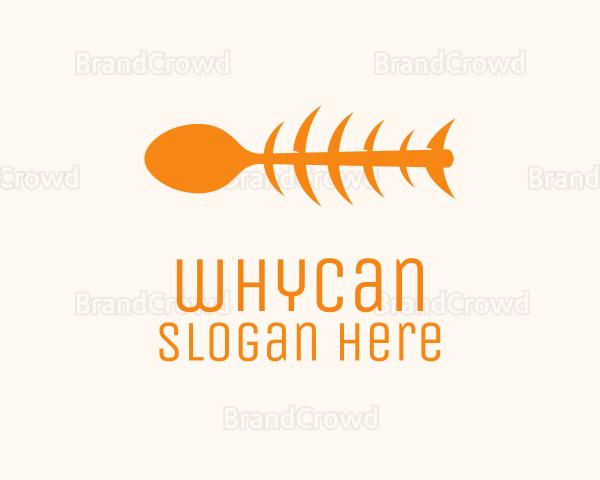 Orange Spoon Fish Logo