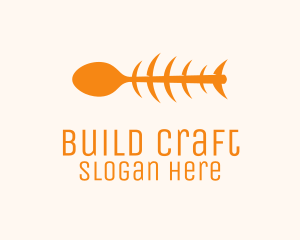 Orange Spoon Fish logo design