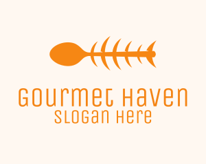 Orange Spoon Fish logo design