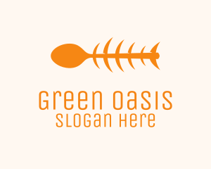 Orange Spoon Fish logo design