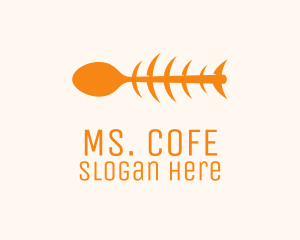 Orange Spoon Fish logo design