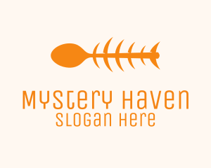 Orange Spoon Fish logo design