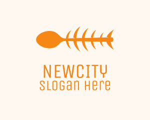 Orange Spoon Fish logo design