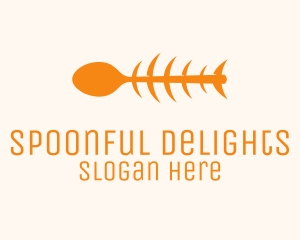Spoon - Orange Spoon Fish logo design