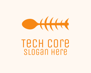 Orange Spoon Fish logo design