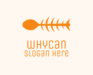 Seafood - Orange Spoon Fish logo design