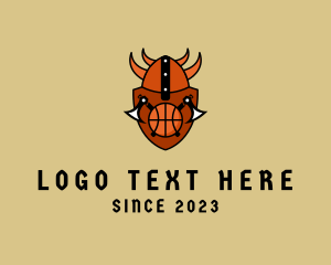 Helmet - Viking Axe Basketball logo design