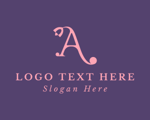 Botanical - Pink Florist Letter A logo design