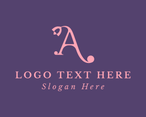 Pink Florist Letter A  Logo