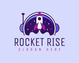 Star Astronaut Rocket logo design