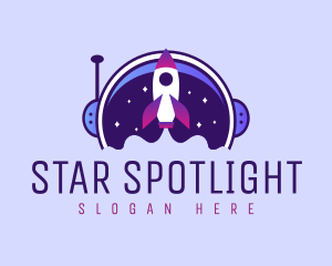 Star Astronaut Rocket logo design