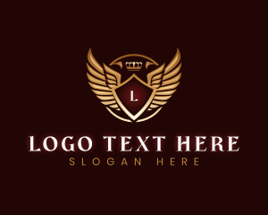 Luxury - Luxury Shield  Crown Wings logo design