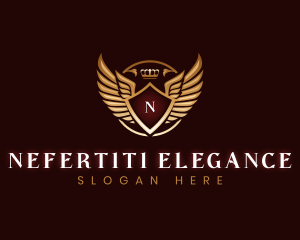 Luxury Shield  Crown Wings logo design