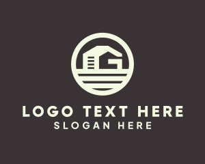 Land Developer - Letter G House Circle logo design