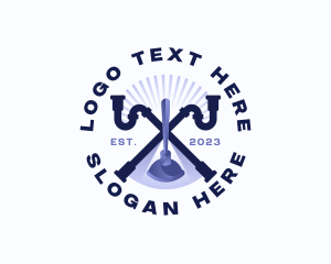 Clog - Plumbing Pipe Plunger logo design