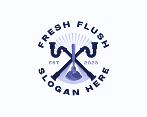 Toilet - Plumbing Pipe Plunger logo design