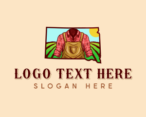 Map - South Dakota Farmer Clothing logo design