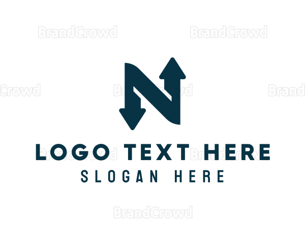 Logistics Arrow Letter N Logo