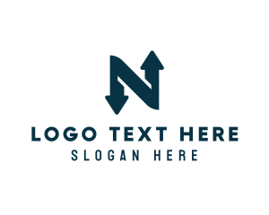Alphabet - Logistics Arrow Letter N logo design