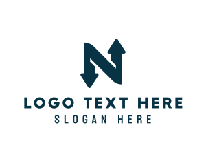 Accounting - Logistics Arrow Letter N logo design