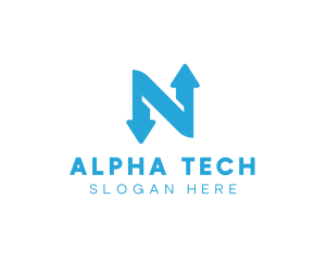 Alphabet - Logistics Arrow Letter N logo design