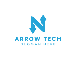 Arrow - Logistics Arrow Letter N logo design