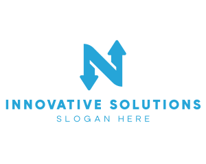 Logistics Arrow Letter N logo design