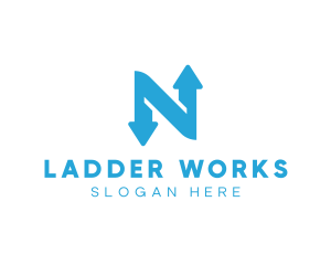 Logistics Arrow Letter N logo design