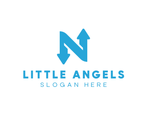 Logistics Arrow Letter N logo design