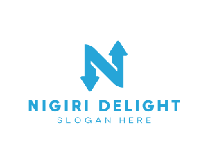 Logistics Arrow Letter N logo design