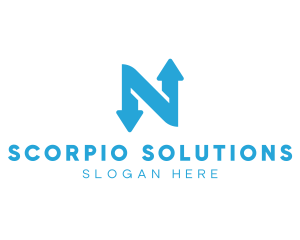 Logistics Arrow Letter N logo design