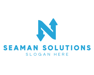 Logistics Arrow Letter N logo design