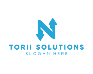 Logistics Arrow Letter N logo design