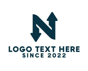 Foreign Exchange - Modern Arrow Letter N logo design